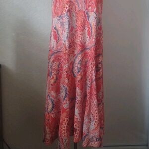 XL Paisley Sleeveless Maxi Orange Stretch Paisy Sleeveless Crisscross Dress